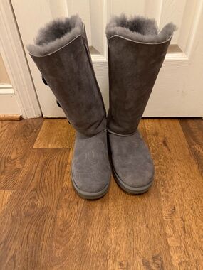 UGG Gray Suede Mid-Calf Boots